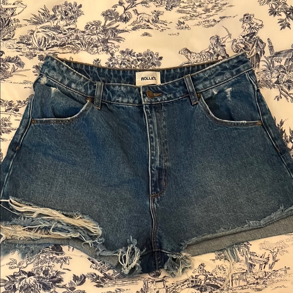 ROLLA'S Dusters Highrise Slim Shorts in Ashley Blue Size 31